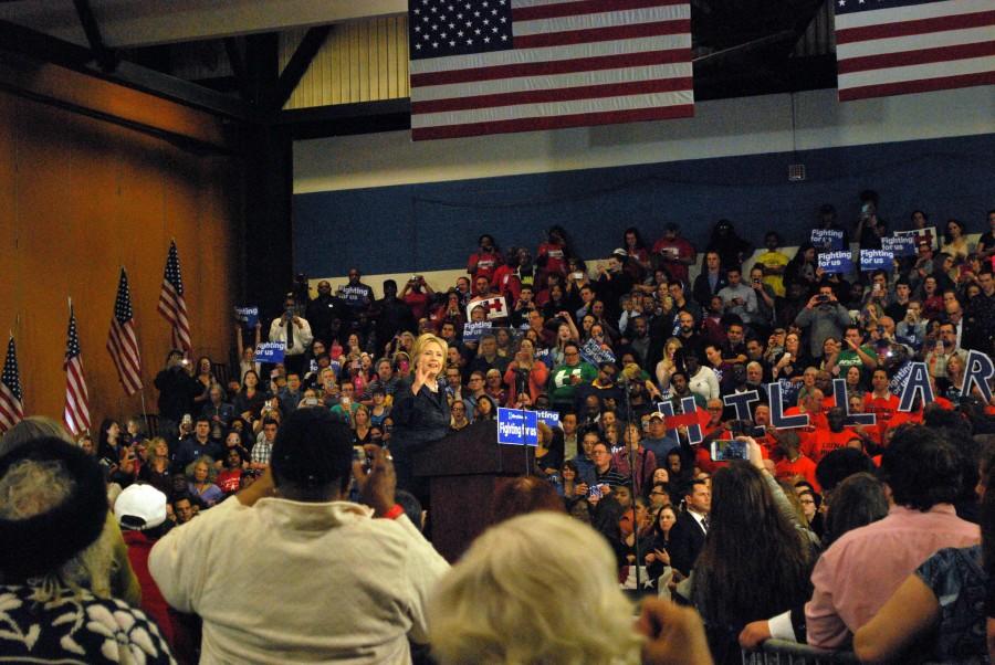 Democratic Presidential candidate Hillary Clinton hosted a rally at Cuyahoga Community College in Cleveland on Tuesday in order to garner support from the swing state.