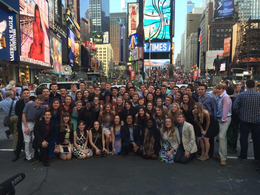 The 2016 Jimmy Awards nominees in Times Square.