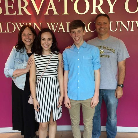 J.R. and Klika with Baldwin Wallace University Theatre Department Head, Vicky Bussert and Baldwin Wallace University Music Director, David Pepin. 