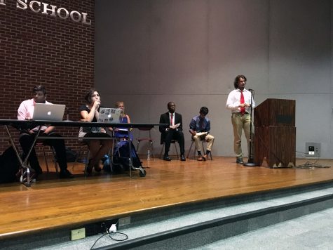 Senior Joey Simone debated the topic of taxes from the conservative viewpoint.
