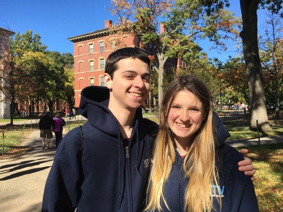 Justin Pollak and Nicole Chernyak on the Harvard Campus.