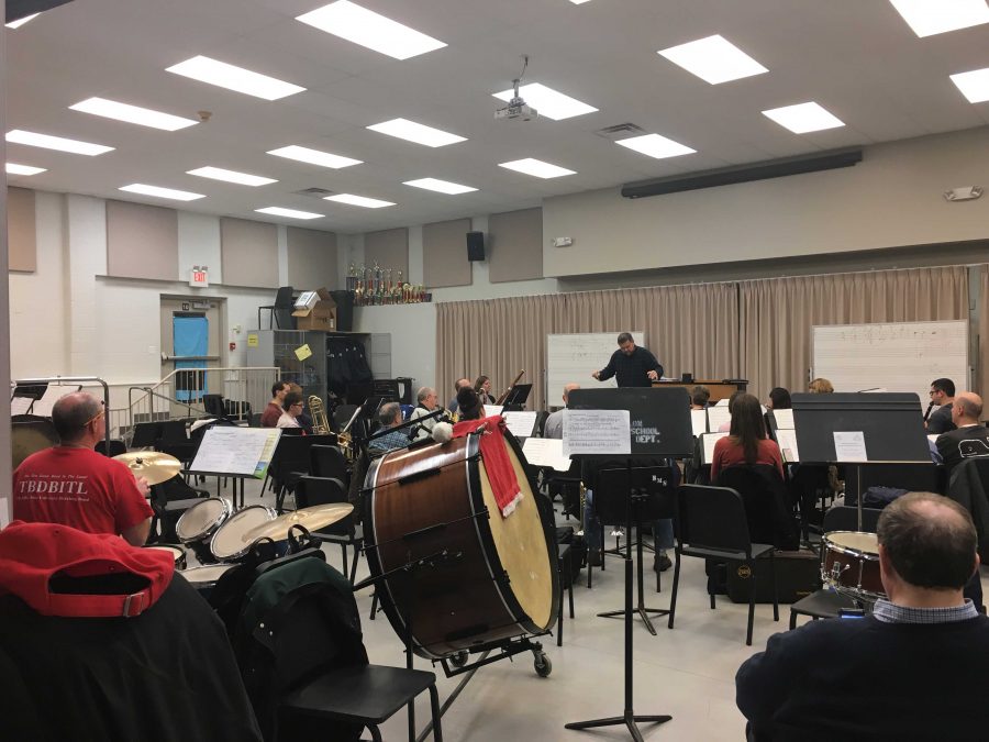 The Solon Community Band rehearses in the evenings at SHS preparing for their concerts and performances around the community.