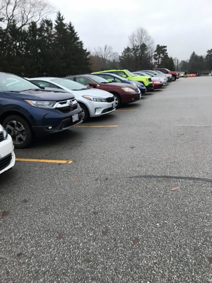 Cars parked in the SHS parking lot. Photo taken by Jenna Corrao.