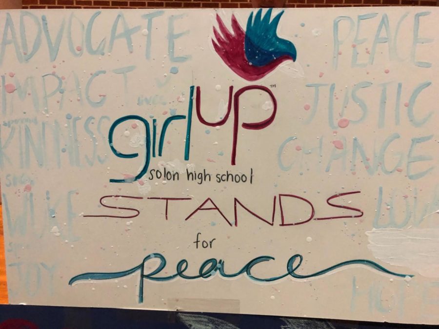 The Girl Up Club poster made for the vigil. Photo taken by Tamara Strom.