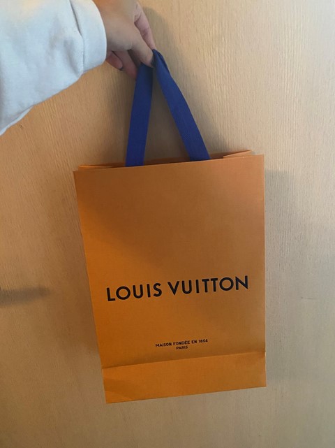 Shopping bag from the Louis Vuitton store at the mall