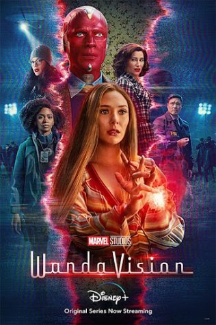 Elizabeth Olsen (left) and Paul Bettany (right) as Wanda and Vision in Wandavision (2020). 