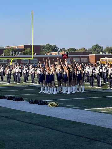The Solon High School Marching Band and Starlettes in 2021.