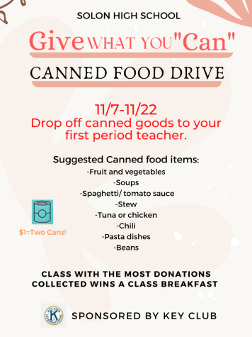 Key Clubs Canned Food Drive Flyer