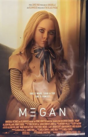 M3GAN movie promotional poster outside the recently closed Solon AMC theater 