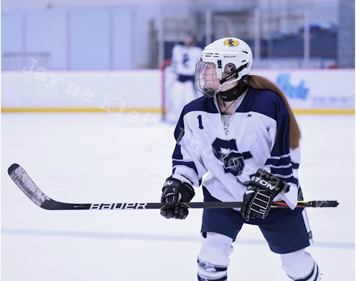 Richmond has been competing on the school ice hockey team since her sophomore year of high school. Courtesy of Jayne Klein