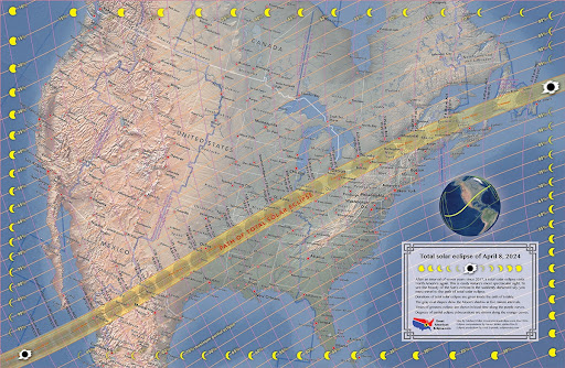 NASA map of path over the U.S.
