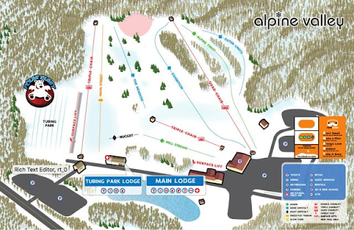 Overview of Alpine Valley Ski Resort from OnTheSnow website.