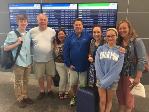 J.R. and Klika's families sending them off at the Cleveland Hopkins International Airport.