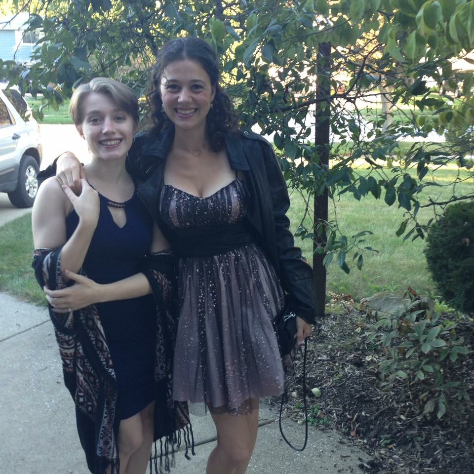 McNamara, right, and her girlfriend, SHS senior Ellen Fletcher, pose before homecoming.