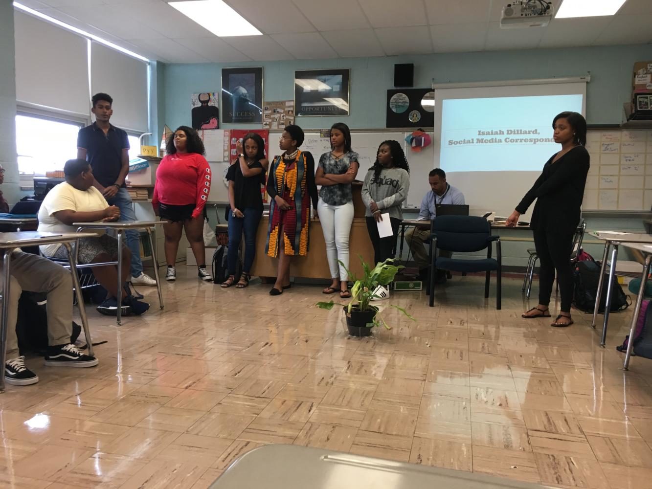 Club officers from left to right: Isaiah Dillard, Ammria Carter, Cayla Roberts, Torah HUdson, Jayla McCoy and Kadijah Weaver-Berid.