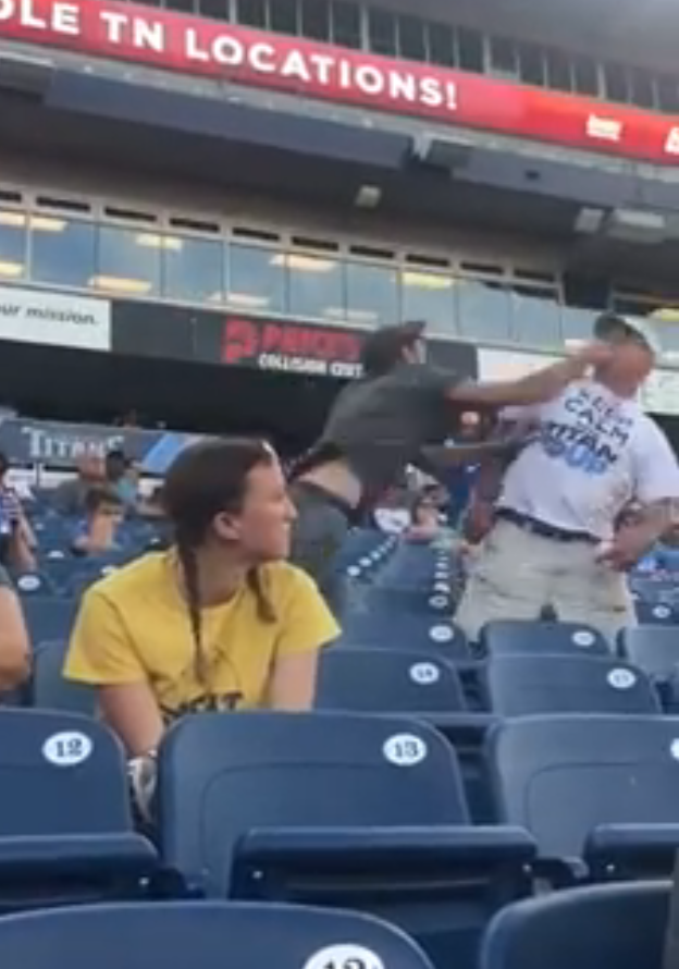 The start of the violent Tennessee fan fight on Aug. 5. 