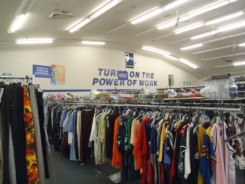 The interior of a Goodwill thrift store on the White Horse Pike in Stratford, New Jersey. https://www.flickr.com/photos/nintendo85/18721112039.