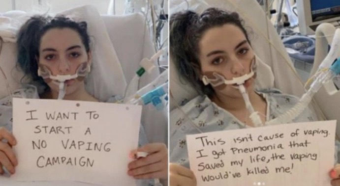 Instagram posts by Simah Herman, an eighteen year old anti-vape activist