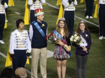 Allison Pohle being crowned Solon's Homecoming Queen at a 2009 football game.