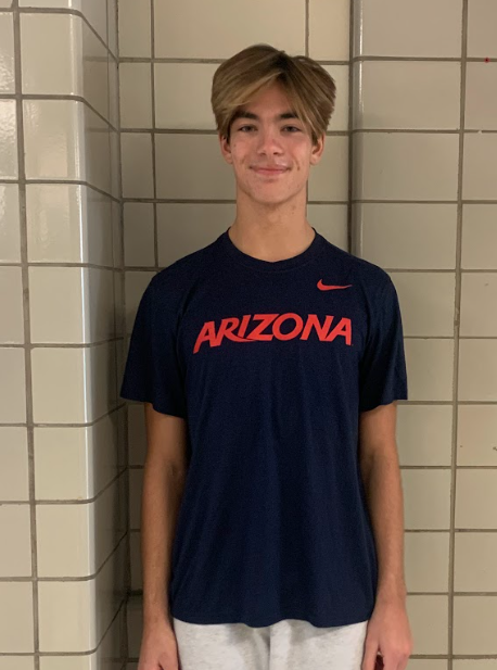 Mitchell Caldwell in his University of Arizona shirt. He hopes to dive for the Wildcat team once he graduates. 