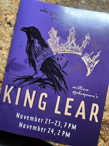 A playbook from Solon High Schools performance of King Lear, a Shakespearean tragedy that was performed beautifully.