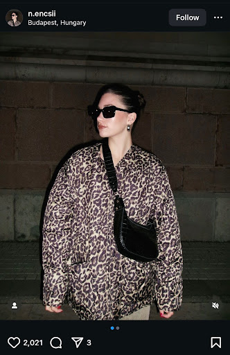 @n.encsii is an Instagam account who is seen fitting in with the latest leopard print trend.