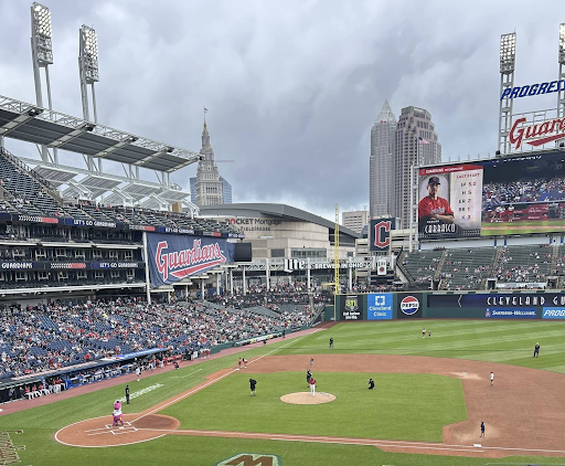 A Guardians home game at Progressive Field. 