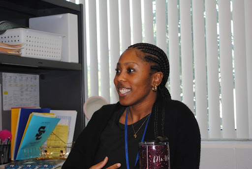 Taken by Abigail Goodman. Ariel Watts in her office.