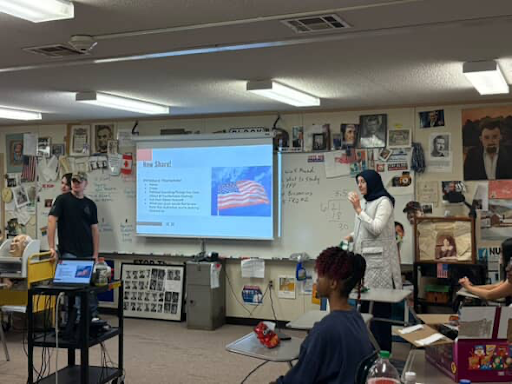 Members of the Political Club typically meet after school in Bryan Ashkettle's room to discuss politics and organize events. 