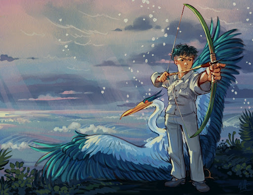 Mahito Maki and the Heron. Illustrated by Halina Vitkouskaya.